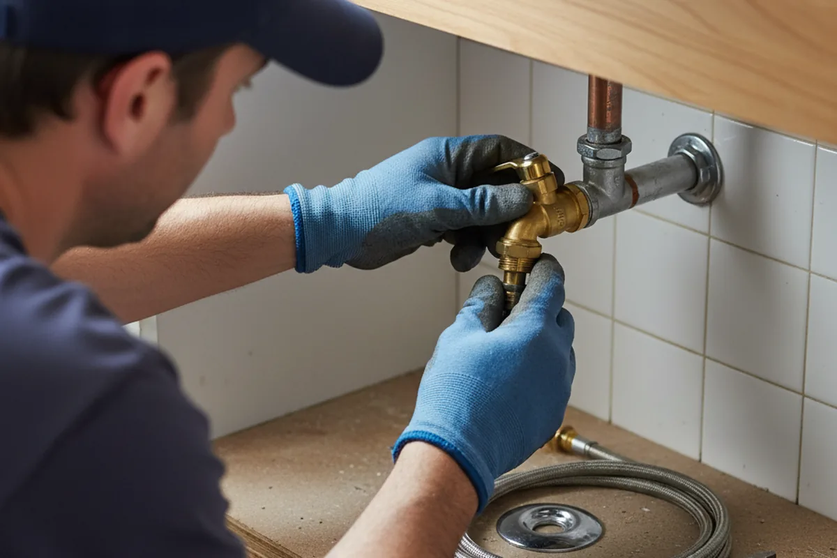 Shutoff valve and fitting work during Burst Pipe Repair in Woodridge